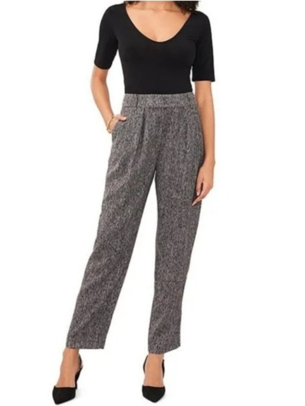 Vince Camuto High Waisted Pleated Trouser Dress Pants Size 12 Women's New